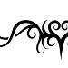 Tribal heart with vine type design coming off either side.  The design would look great on the ankle lowerback or an armband